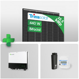 10.56kWp PV-Komplettpaket | Trina Vertex S+ 450W Black Frame 24 x 440W Trina Vertex S+ Glas Glas Bifacial Solarmodul BLACK FRAME 1 x Growatt Hybrid SPH 10000TL3 BH UP